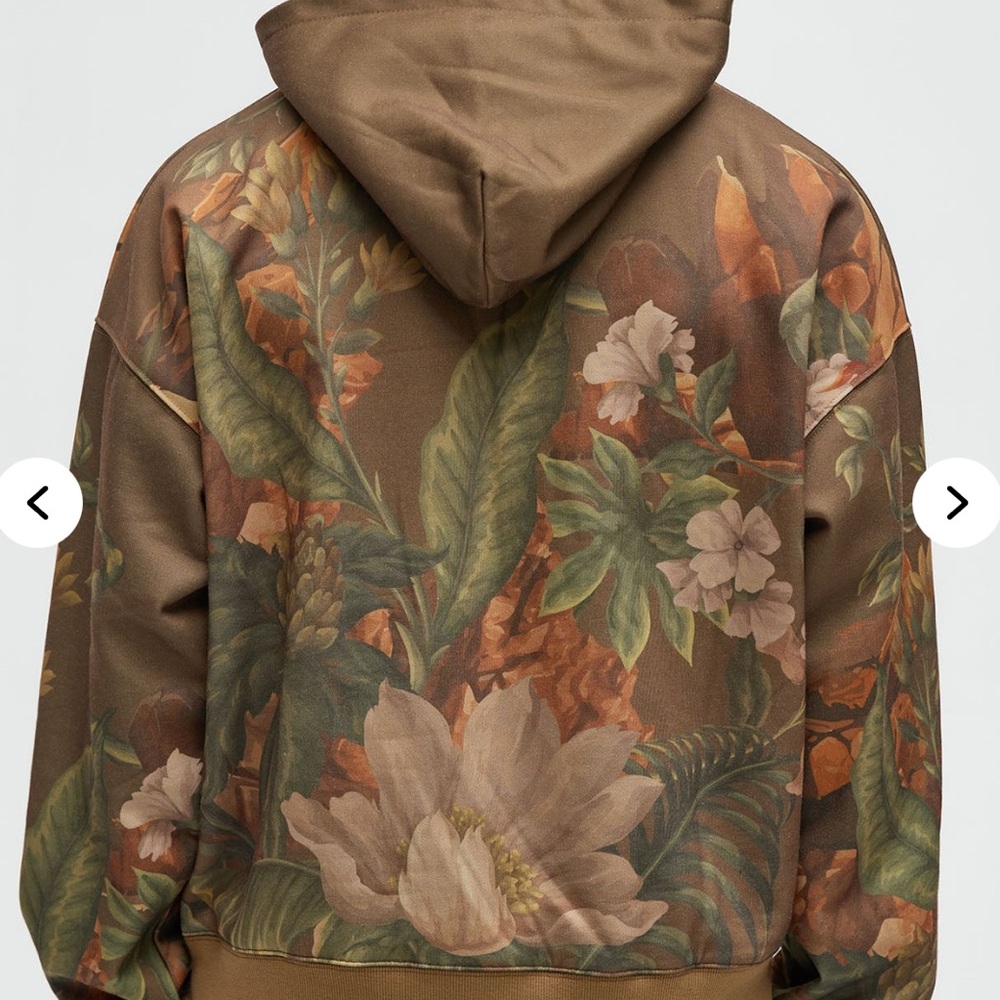 Fashion Nova Brown and Green Camouflage Hoodie - Picture 4 of 4
